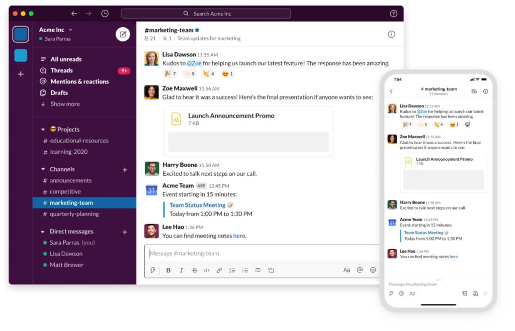 herramientas de comunicación Slack