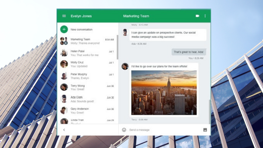 outils de communication google chat et meet